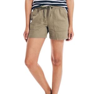 Nautica Women's Linen Blend Elastic Drawstring Casual Shorts New With Ta…